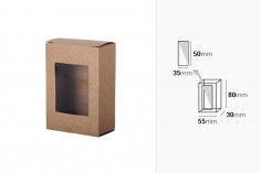 Kartonska kraft kutija za sapun 80x55x30mm, sa prozorom - 50 kom